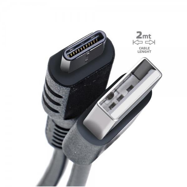 Kabel USB-A till USB-C 2m Svart