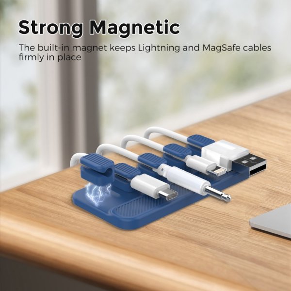 Kabelhållare WG104 Magnetisk Blå
