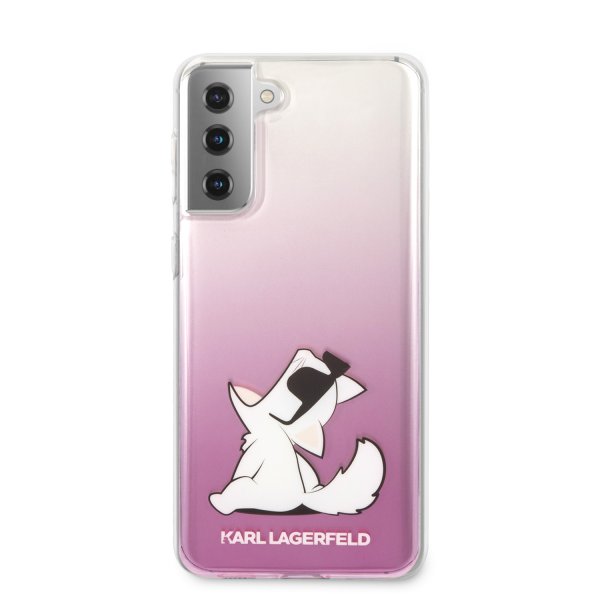 Samsung Galaxy S21 Plus Skal Choupette Transparent Rosa