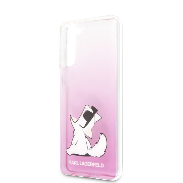 Samsung Galaxy S21 Plus Skal Choupette Transparent Rosa
