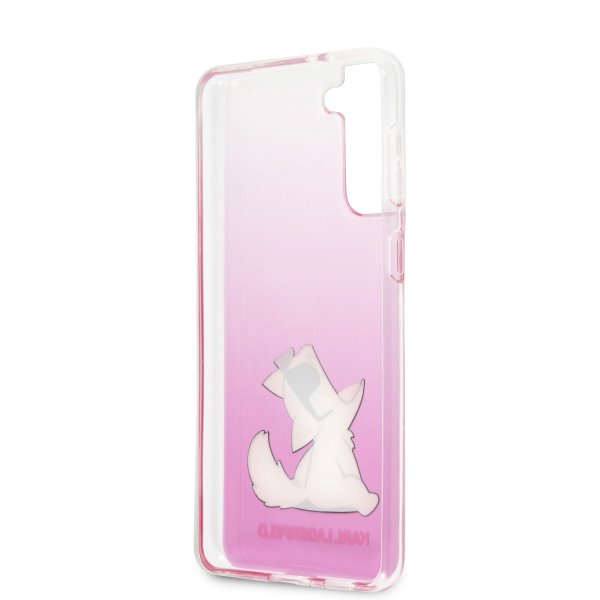 Samsung Galaxy S21 Plus Skal Choupette Transparent Rosa