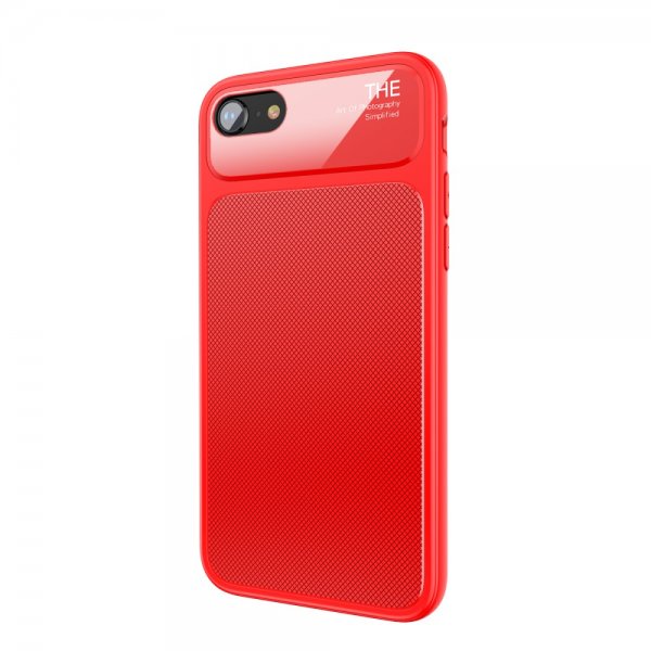 Knight Series Mobilskal till iPhone 8/7 TPU Glas Röd
