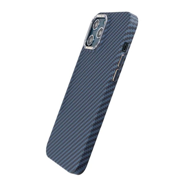 iPhone 12 Pro Max Skal Kolfibermönster Blå