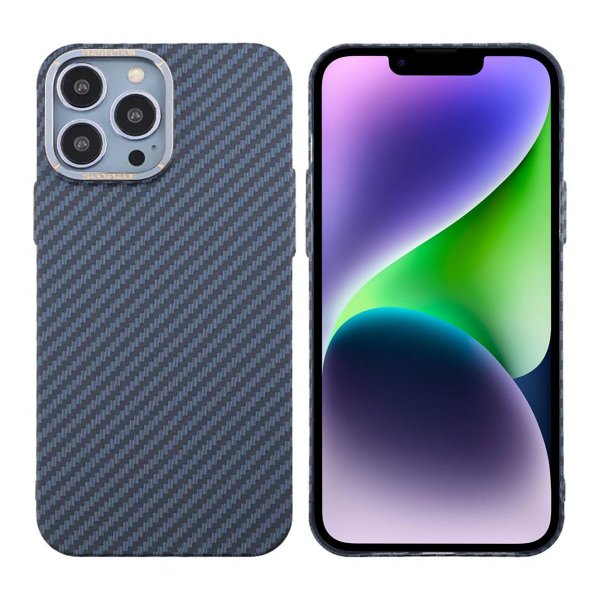 iPhone 13 Pro Max Skal Kolfibermönster Blå
