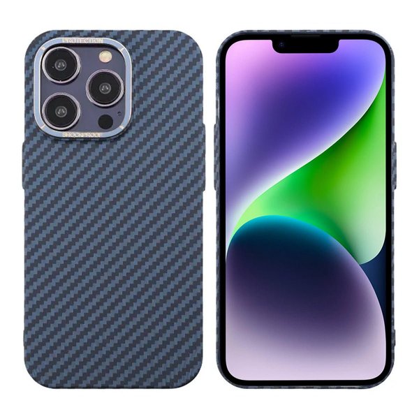 iPhone 14 Pro Skal Kolfibermönster Blå