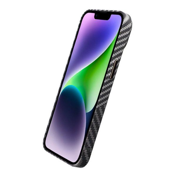 iPhone 14 Skal Kolfibermönster Svart Vit