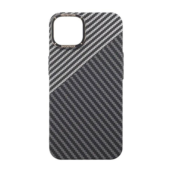 iPhone 14 Skal Kolfibermönster Svart Vit