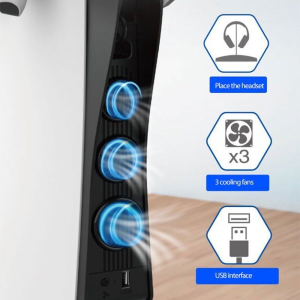 Toppmonterad Kontrolladdare med inbyggd Fläkt till PlayStation 5