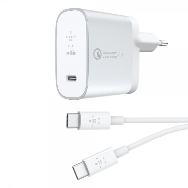 Laddare BOOST CHARGE 27W USB-C PD med USB-C Kabel 1.2 meter Silver