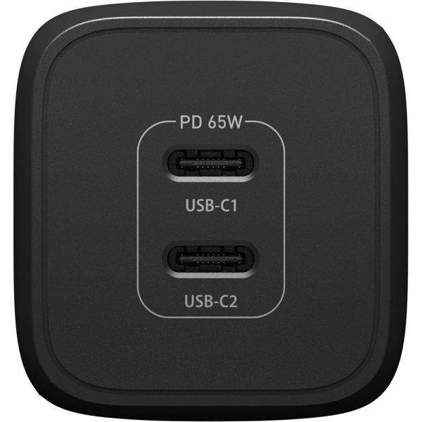 Laddare Dual Port Wall Charger 65W USB-C GaN Svart