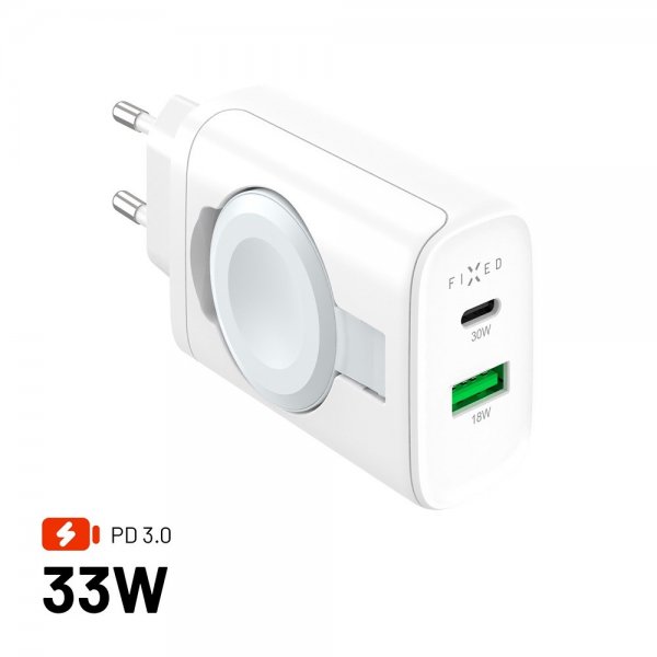 Laddare GaN 33W Apple Watch/USB-C/USB-A