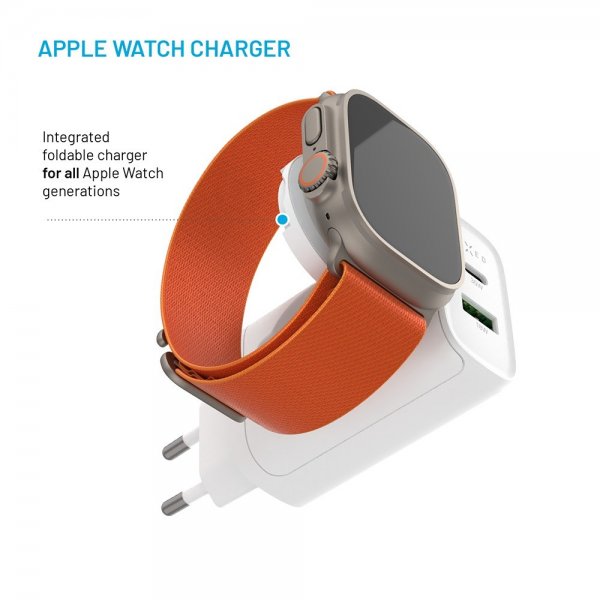 Laddare GaN 33W Apple Watch/USB-C/USB-A