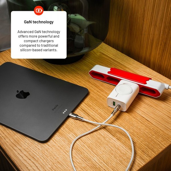 Laddare GaN 33W Apple Watch/USB-C/USB-A