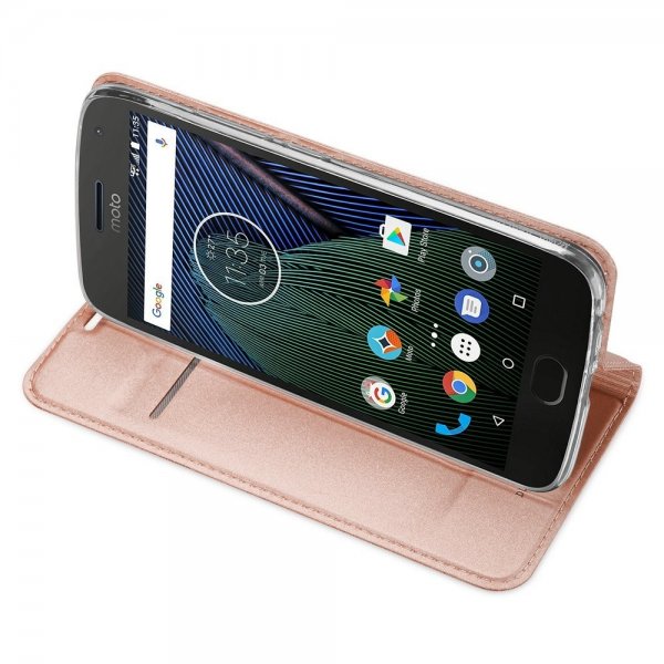 Motorola Moto G5 Mobilfodral PU-läder Roseguld