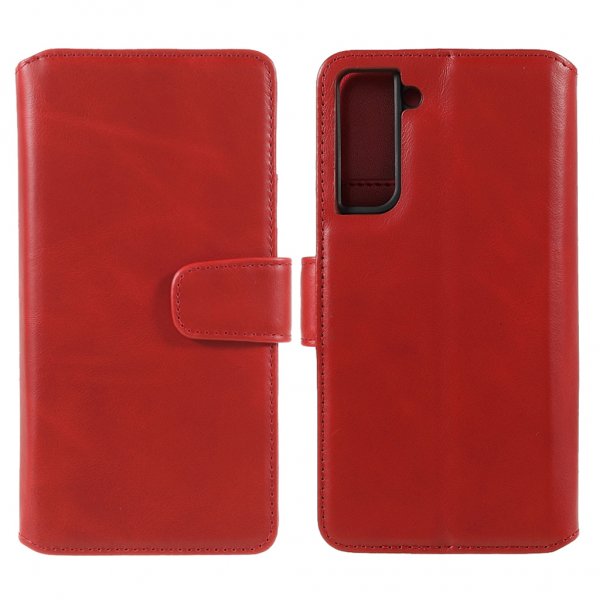 Samsung Galaxy S21 Fodral Essential Leather Poppy Red