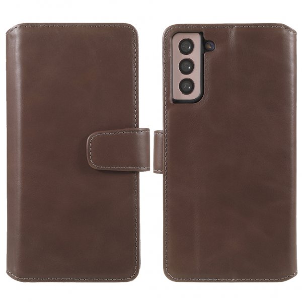 Samsung Galaxy S21 Plus Fodral Essential Leather Moose Brown
