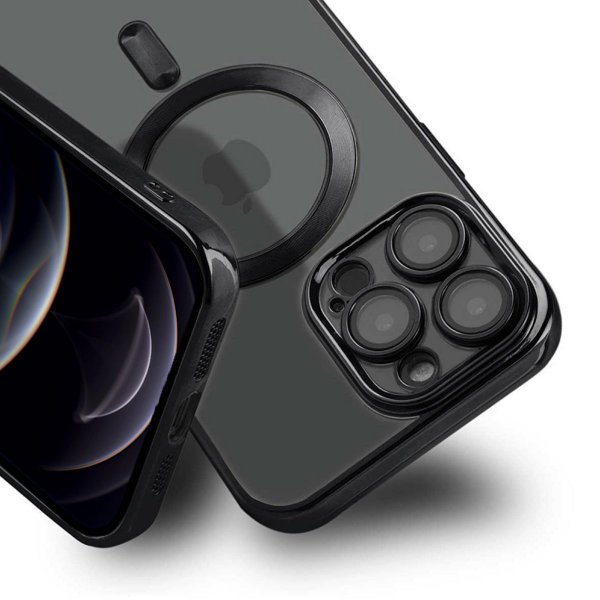 iPhone 12 Pro Max Skal Glitter Transparent MagSafe Svart