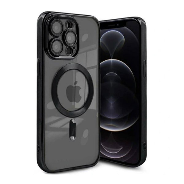 iPhone 12 Pro Max Skal Glitter Transparent MagSafe Svart