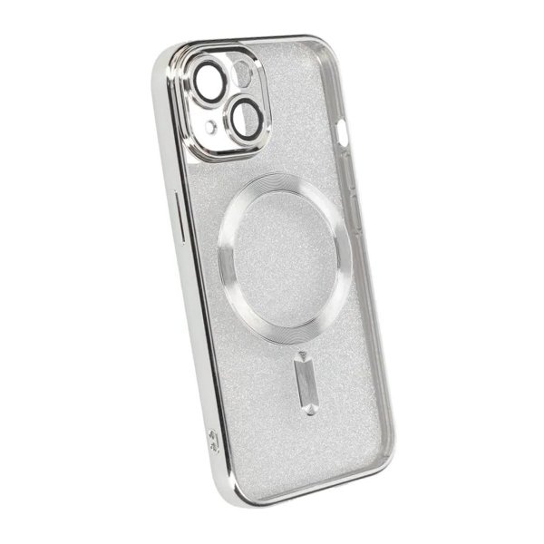 iPhone 13 Skal Glitter Transparent MagSafe Silver