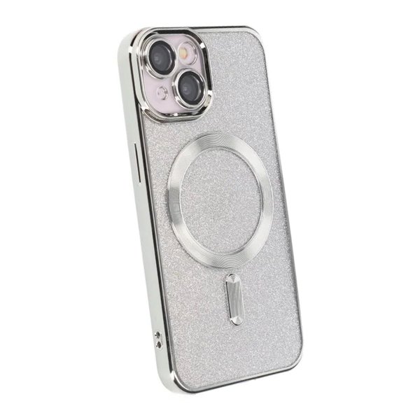 iPhone 13 Skal Glitter Transparent MagSafe Silver