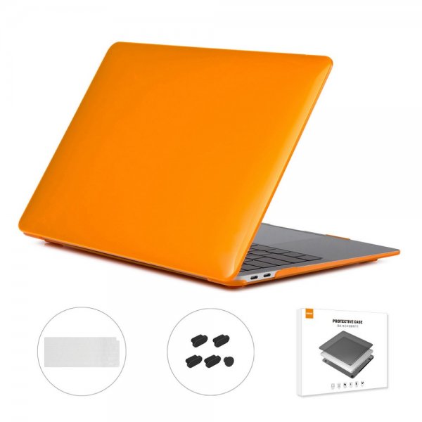 Macbook Air 13 (A1932. A2179. A2337) Skal med Tangentbordsskydd Transparent Orange