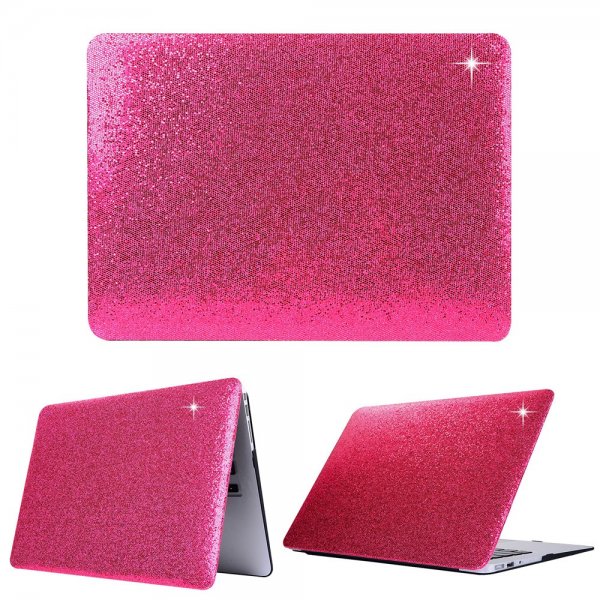 MacBook Air 13 Skal Hårdplast Glitter Bling Magenta