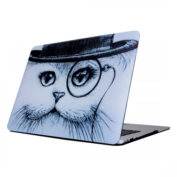 MacBook Pro 13 Touch Bar (A1706 A1708 A1989 A2159) Skal Hårdplast Cool Cat med Monokel