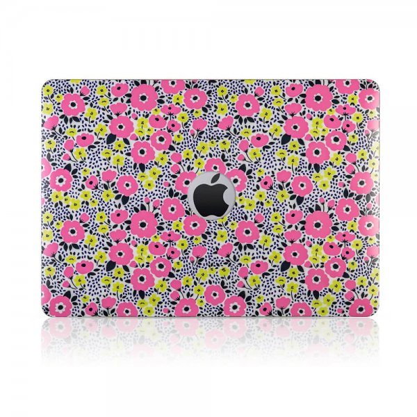 MacBook Pro 13 Touch Bar (A1706 A1708 A1989 A2159) Skal Hårdplast Rosa Gula Blommor