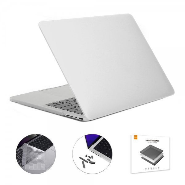 MacBook Pro 14 (A2442) Skal med Tangentbordsskydd Transparent Matt Vit