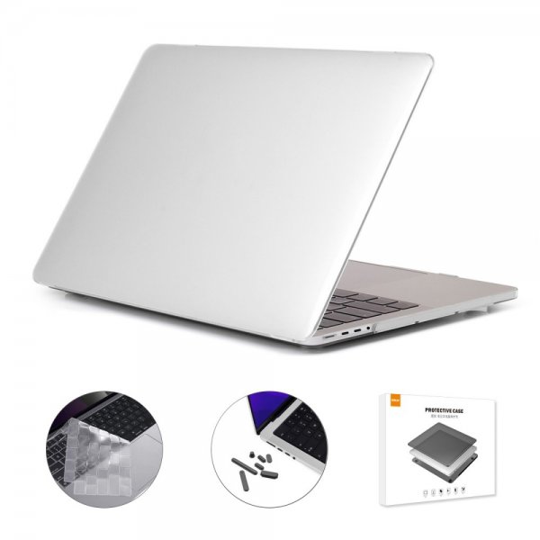 MacBook Pro 14 (A2442) Skal med Tangentbordsskydd Transparent Vit