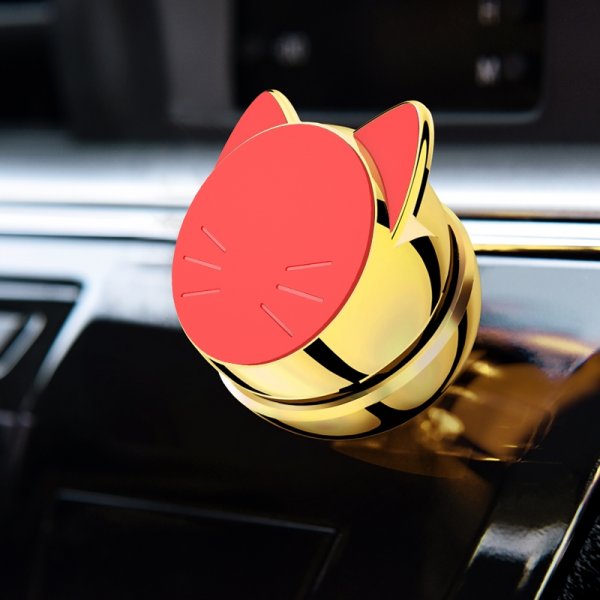 Magnetisk Mobilhållare för Instrumentbräda Katt Design Guld Röd