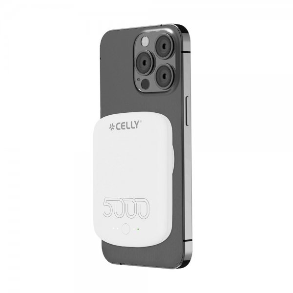 Magnetisk Powerbank 5000 mAh 10W MagSafe Vit