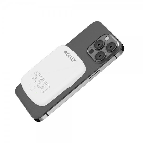 Magnetisk Powerbank 5000 mAh 10W MagSafe Vit