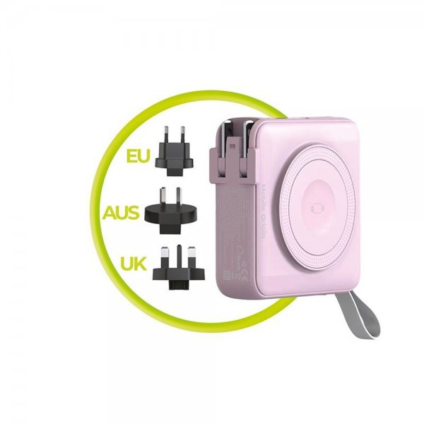 MagSafe-powerbank/Reseladdare Inbyggda kablar/Apple Watch-laddning Rosa
