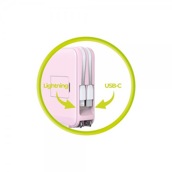 MagSafe-powerbank/Reseladdare Inbyggda kablar/Apple Watch-laddning Rosa