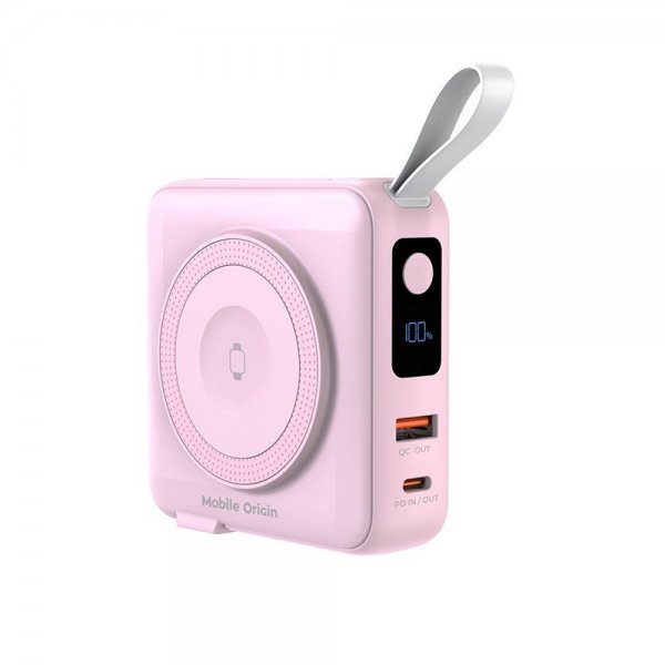 MagSafe-powerbank/Reseladdare Inbyggda kablar/Apple Watch-laddning Rosa