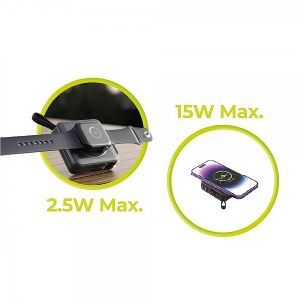 MagSafe-powerbank/Reseladdare Inbyggda kablar/Apple Watch-laddning Svart