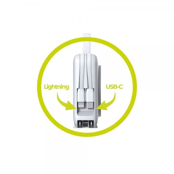 MagSafe-powerbank/Reseladdare Inbyggda kablar/Apple Watch-laddning Vit