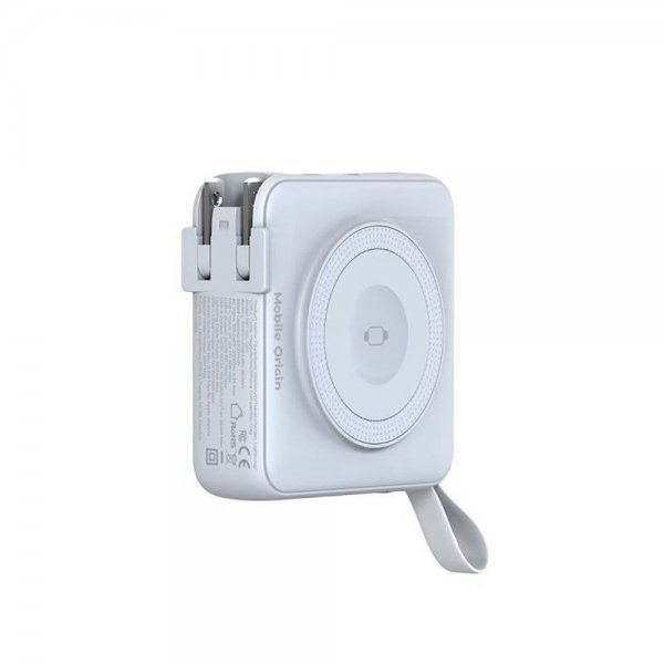 MagSafe-powerbank/Reseladdare Inbyggda kablar/Apple Watch-laddning Vit