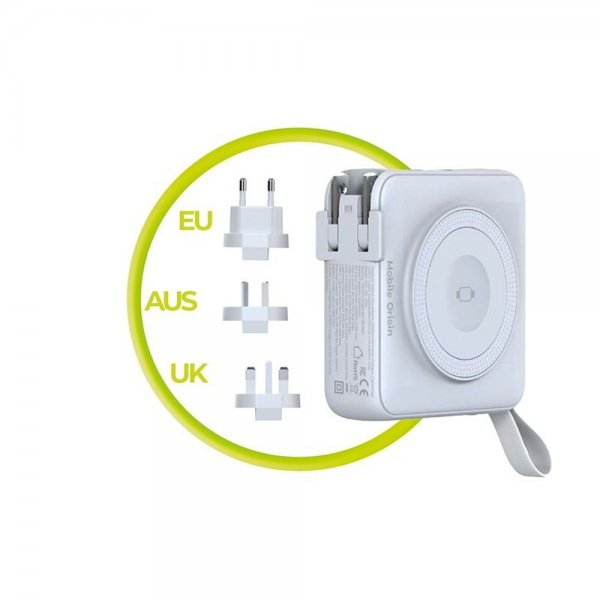 MagSafe-powerbank/Reseladdare Inbyggda kablar/Apple Watch-laddning Vit