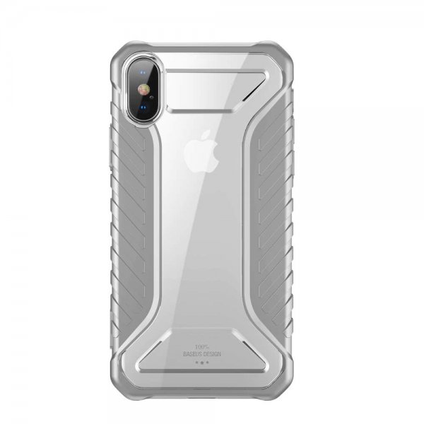 Michelin Series till iPhone Xs Silikon Akrylplast Stötsökert Grå