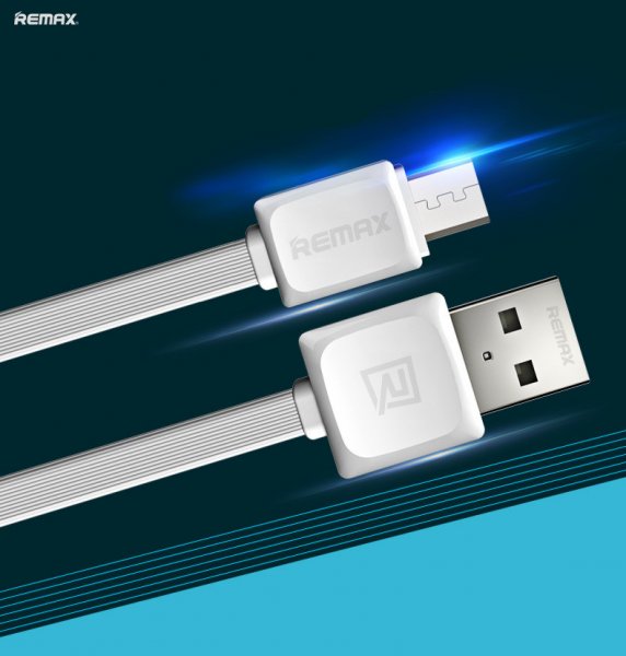 Micro USB Kabel Platt Vit