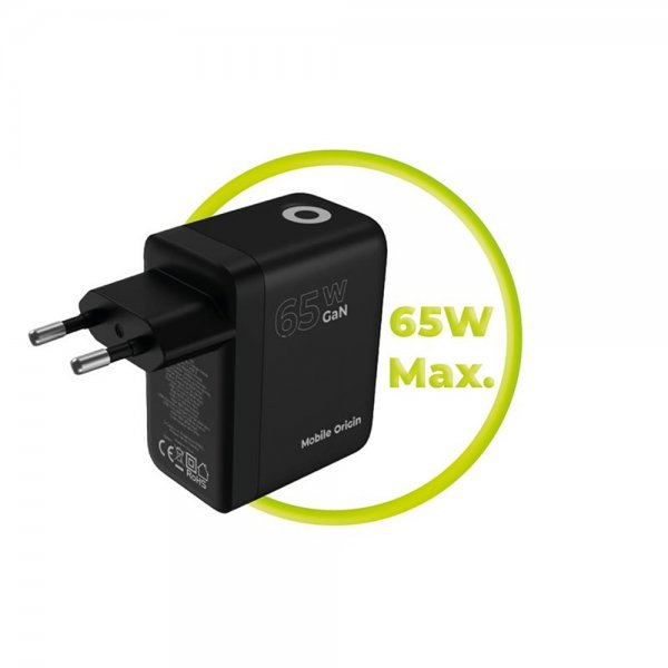 Laddare med Display GaN 65W