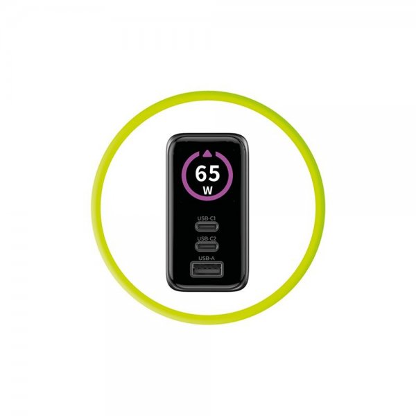 Laddare med Display GaN 65W
