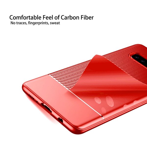 Samsung Galaxy S10E Skal Kolfibermönster Röd