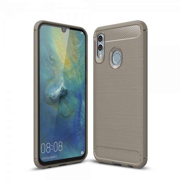Mobilskal till Huawei P Smart 2019 Borstad Kolfibertextur Grå