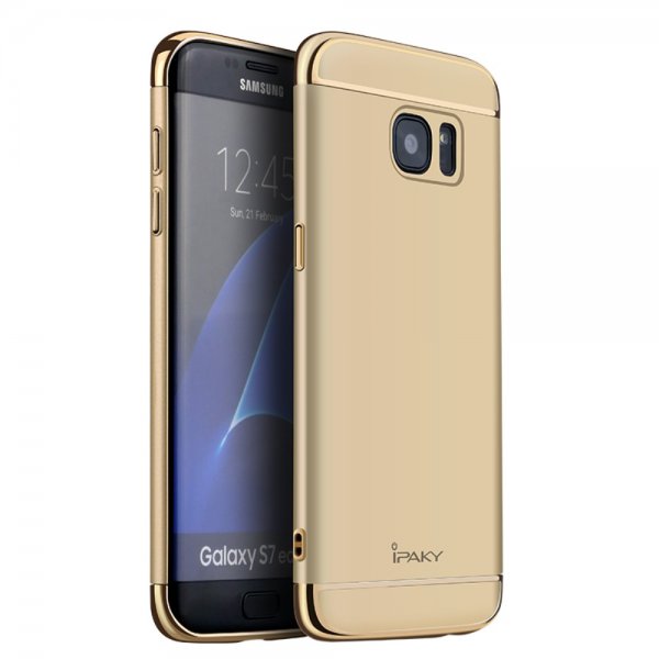 Mobilskal till Samsung Galaxy S7 Edge Pläterad Hårdplast Guld