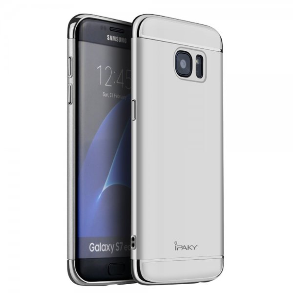 Mobilskal till Samsung Galaxy S7 Edge Pläterad Hårdplast Silver