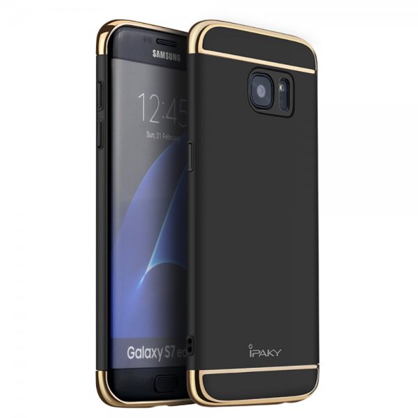 Mobilskal till Samsung Galaxy S7 Edge Pläterad Hårdplast Svart