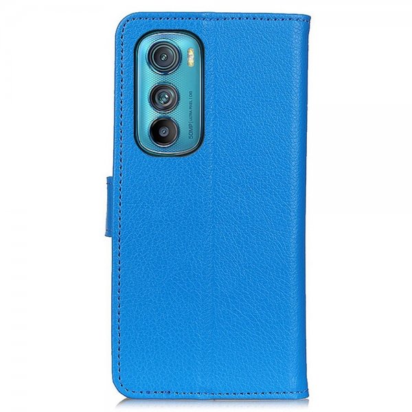 Motorola Edge 30 Fodral Litchi Blå